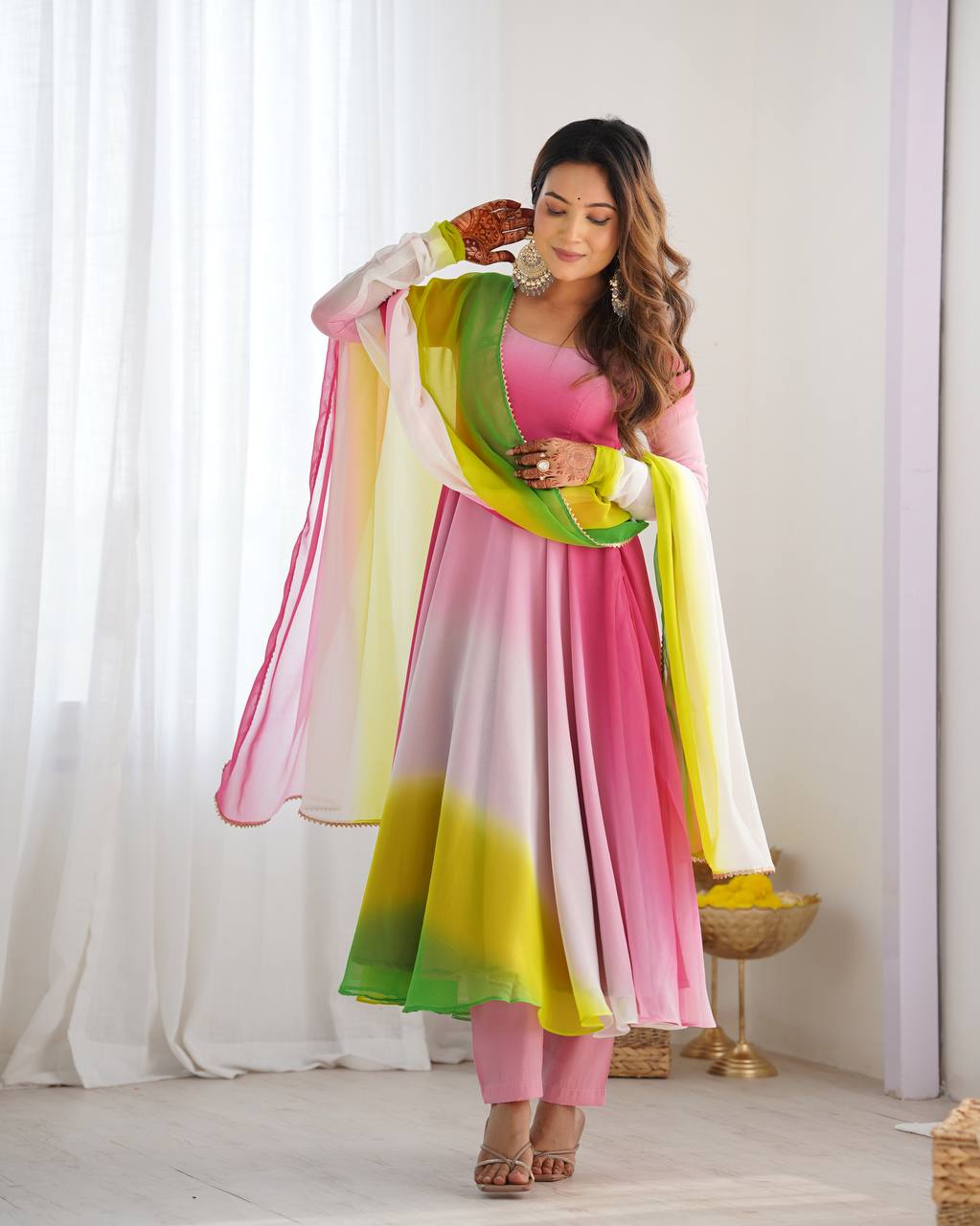 Trending Multi color Georgette Anarkali Set