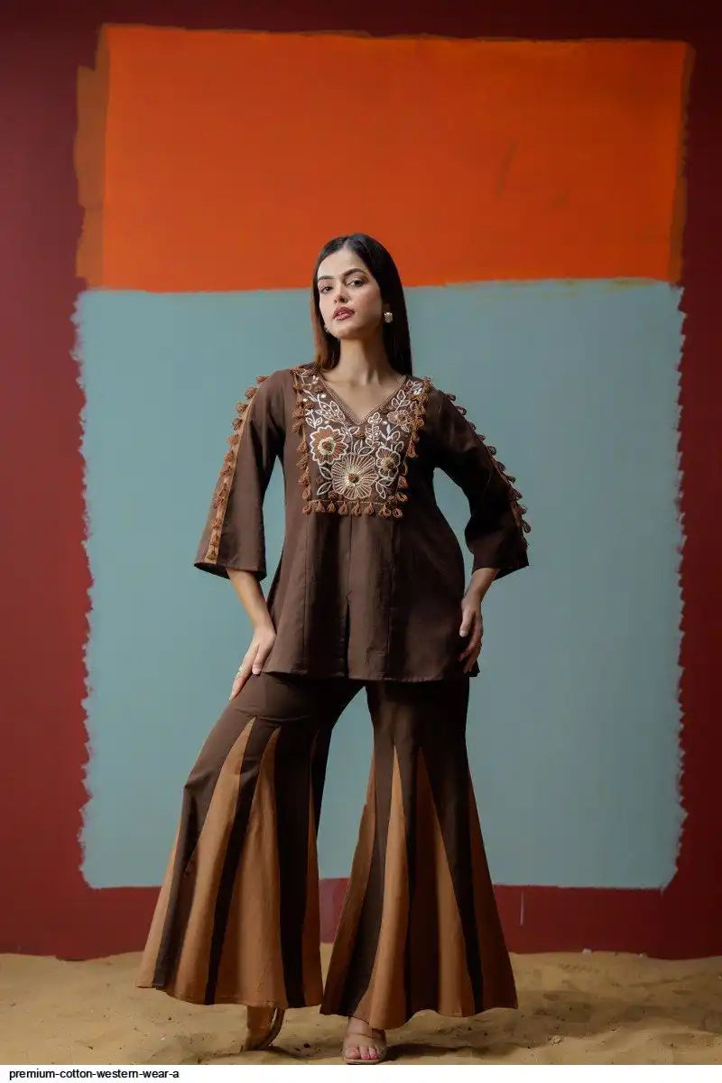 Tatva Indi Brown Cotton Co-ord Set